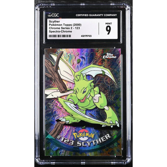 CGC 9 MINT Scyther Spectra #123 Pokemon 2000 Topps Chrome Holo Rare (PSA/BGS)