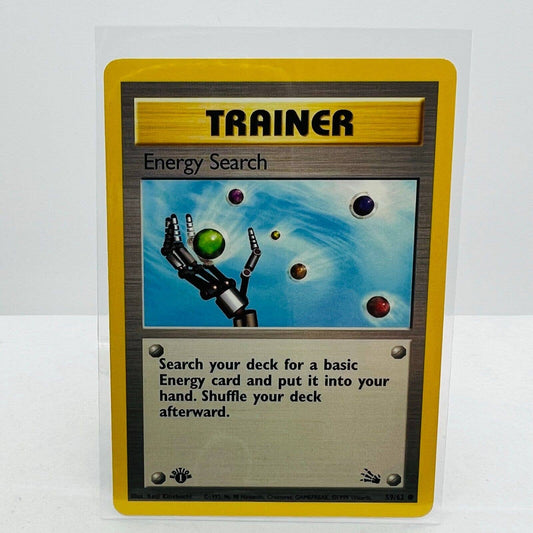 Pokémon Energy Search 1st Edition 59/62 Fossil WOTC Pokemon Common Card NM-MT