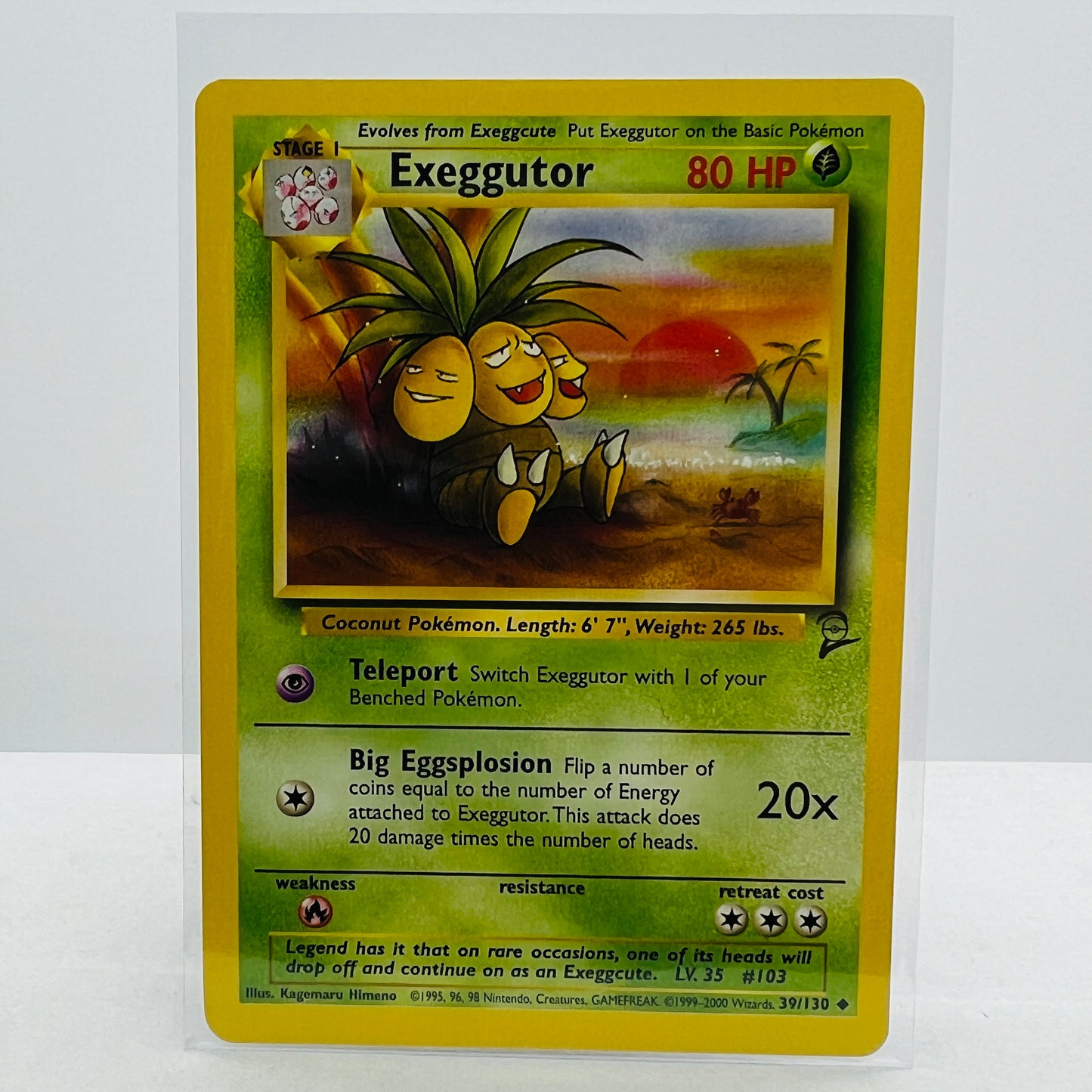 Pokémon Exeggutor 39/130 Base Set 2 Pokemon 2000 WOTC Uncommon Card NM-MT