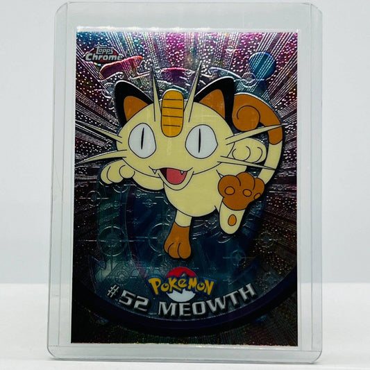 Pokémon Meowth #52 Pokemon 2000 Topps TV Animation Chrome Series 1 Holo Foil