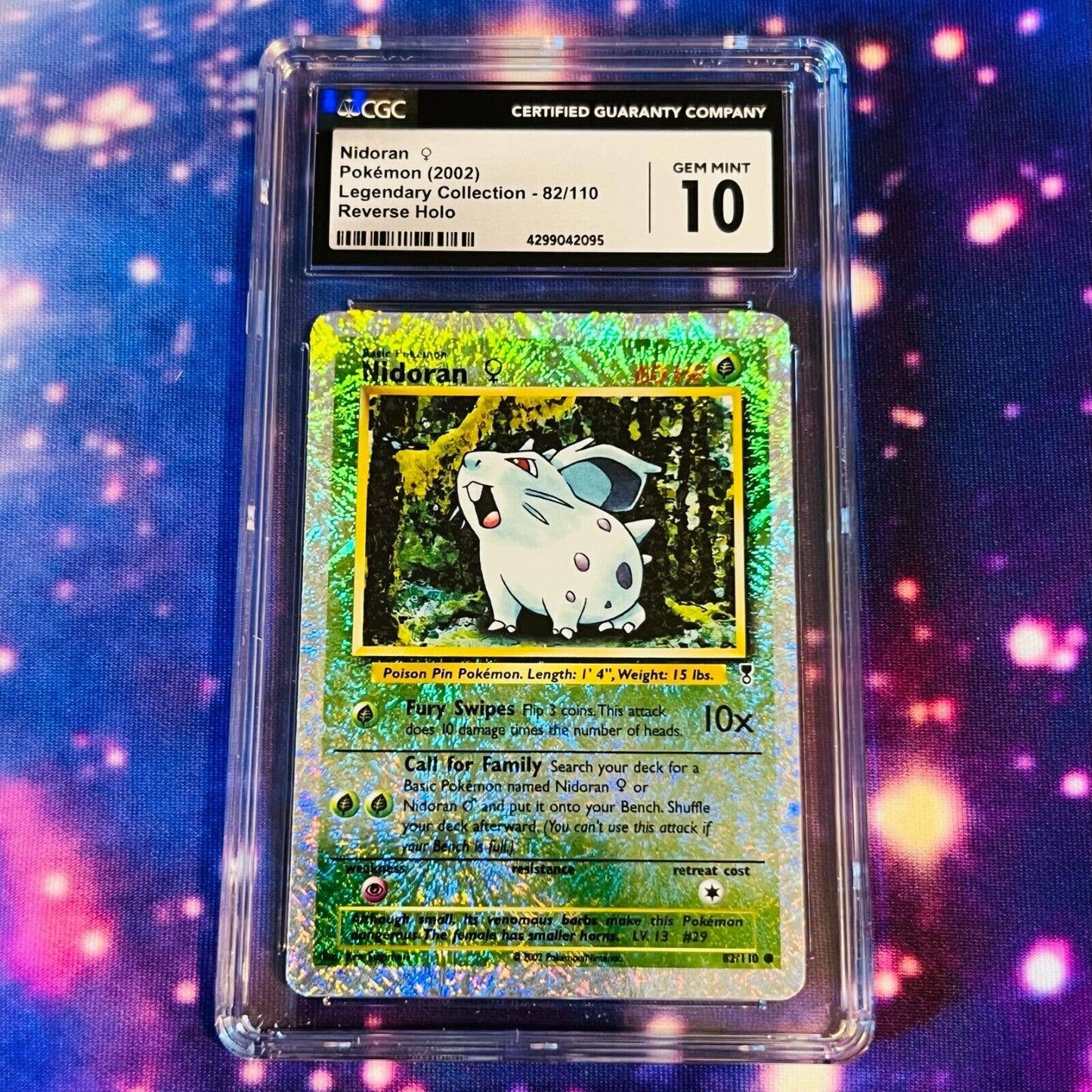 CGC 10 GEM MINT Nidoran 82/110 Pokémon Legendary Collection Reverse (PSA/BGS)