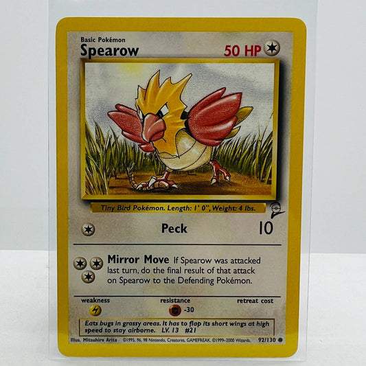 Pokémon Spearow 92/130 Base Set 2 Pokemon 2000 WOTC Common Card NM-MT