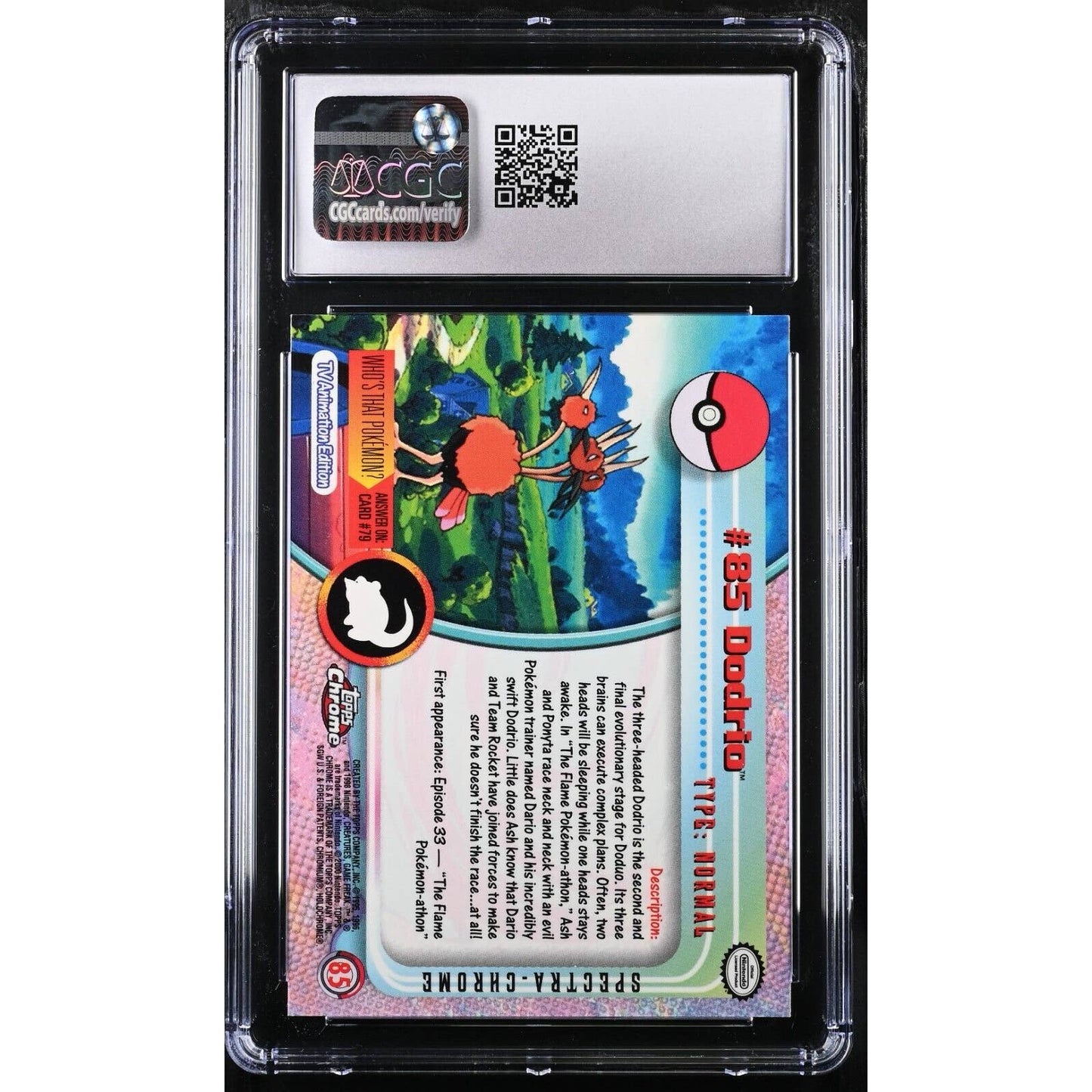 CGC 9 MINT Dodrio Spectra #85 Pokemon 2000 Topps Chrome Holo Rare (PSA/BGS)