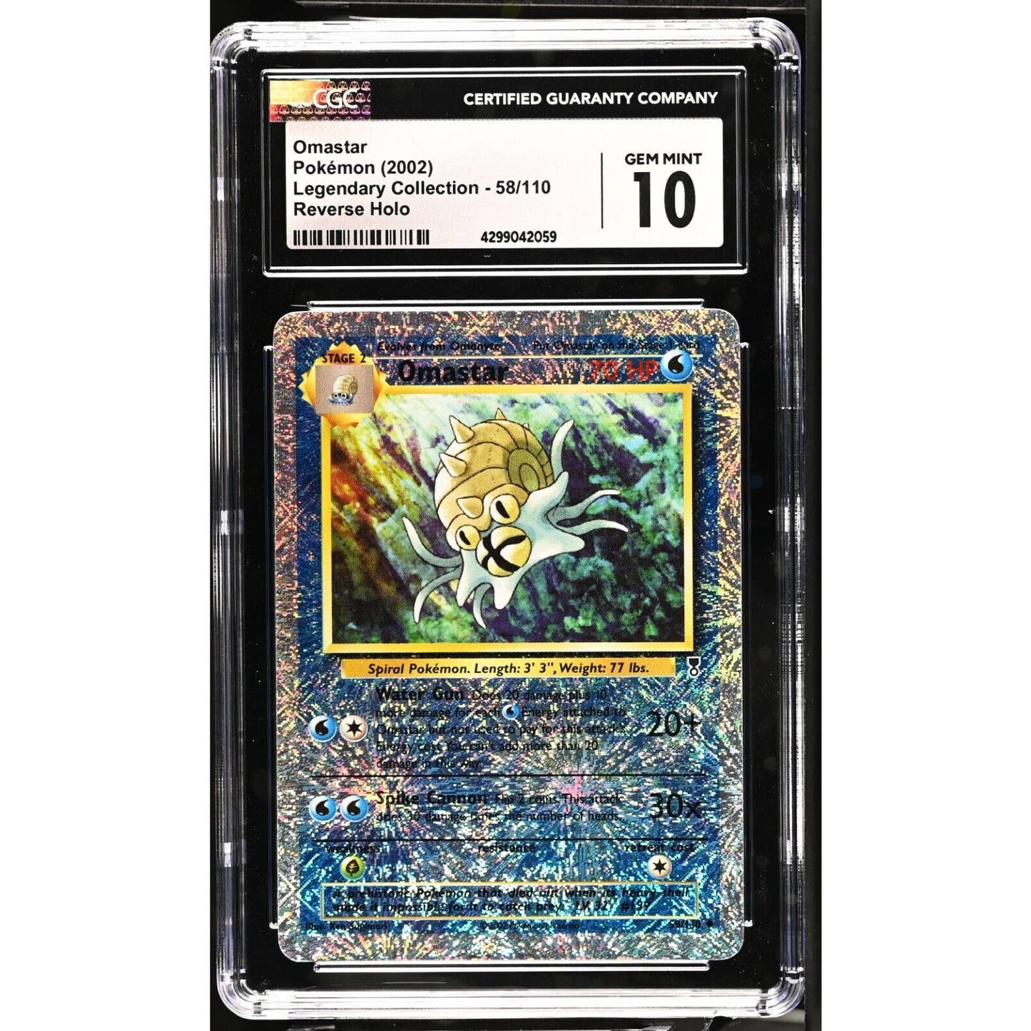 CGC 10 GEM MINT Omastar 58/110 Pokémon Legendary Collection Reverse (PSA/BGS)