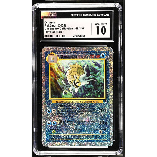 CGC 10 GEM MINT Omastar 58/110 Pokémon Legendary Collection Reverse (PSA/BGS)