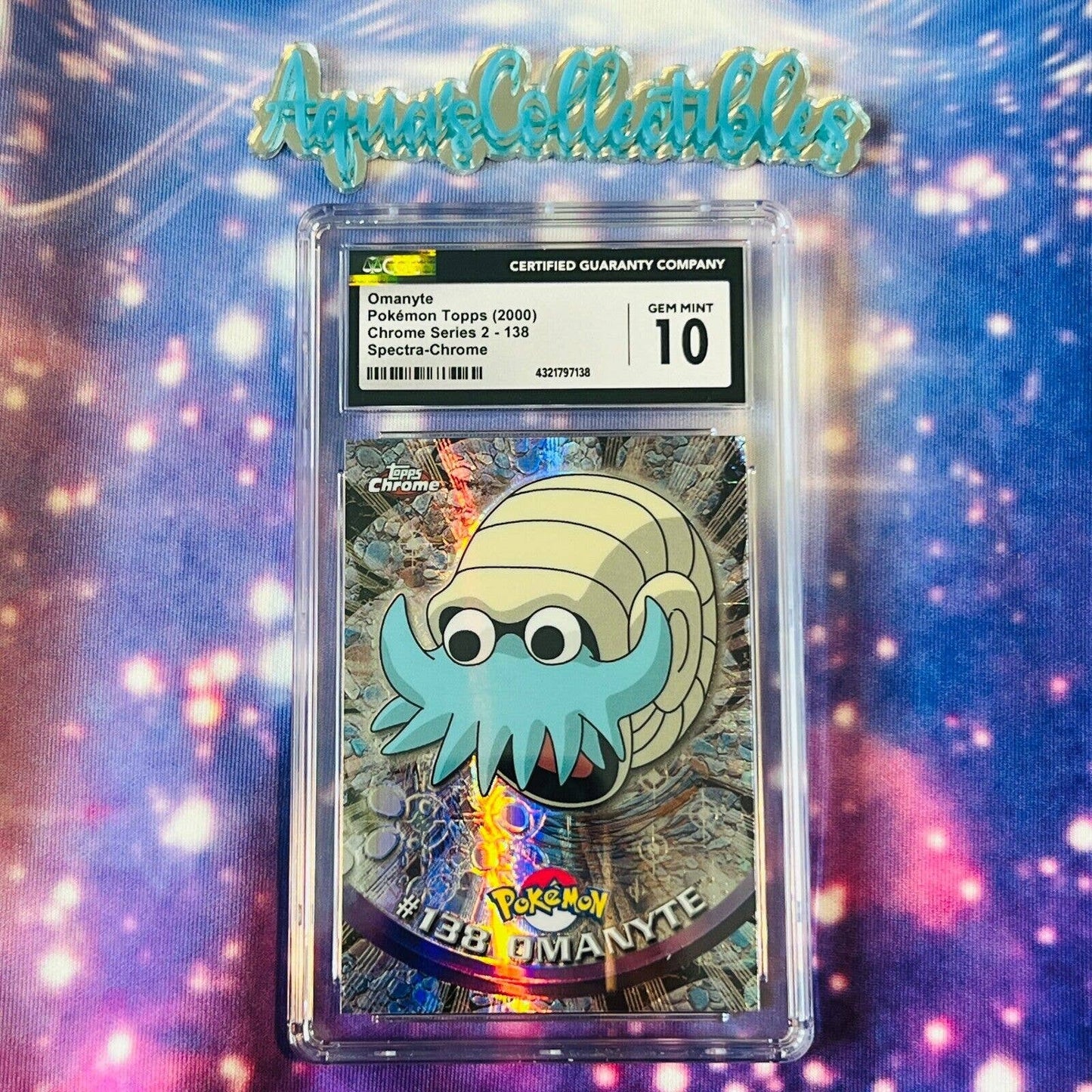 CGC 10 GEM MINT Omanyte Spectra #138 Pokemon 2000 Topps Chrome Rare (PSA/BGS)