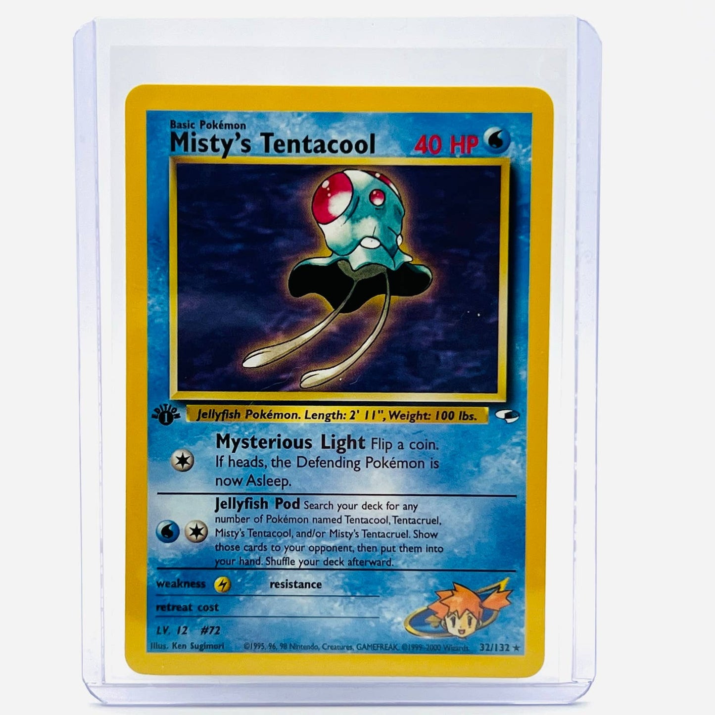 Pokémon Misty's Tentacool 1st Edition 32/132 Gym Heroes Non Holo Rare Card NM-MT