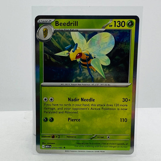 Pokémon Beedrill 015/165 Scarlet & Violet Pokemon 151 TCG Holo Rare Card NM-MT