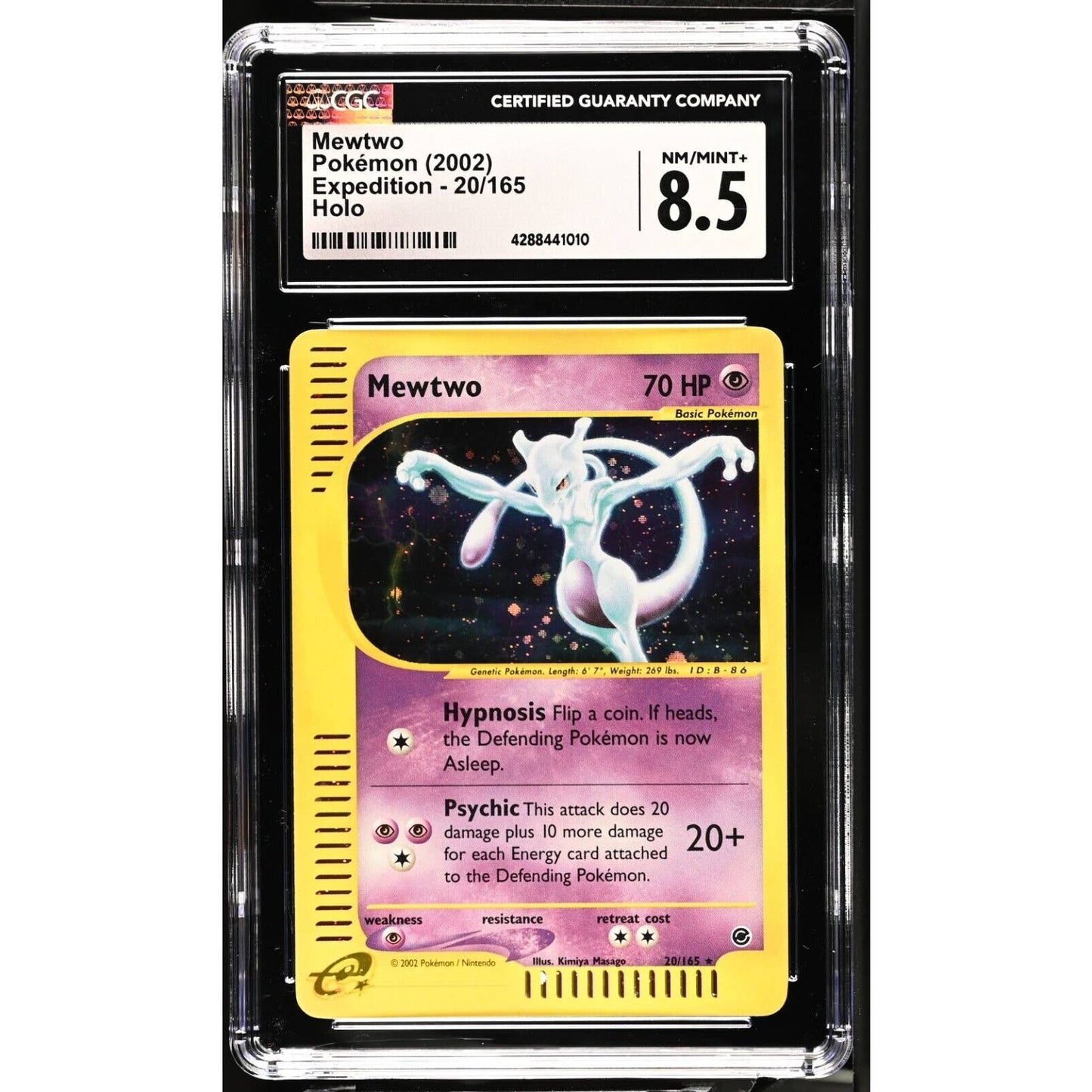 CGC 8.5 NM/MINT+ Mewtwo 20/165 Pokémon Expedition 2002 Holographic (PSA/BGS)