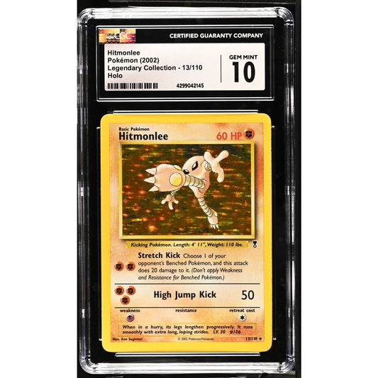 CGC 10 GEM MINT Hitmonlee 13/110 Pokémon Legendary Collection Holo (PSA/BGS)