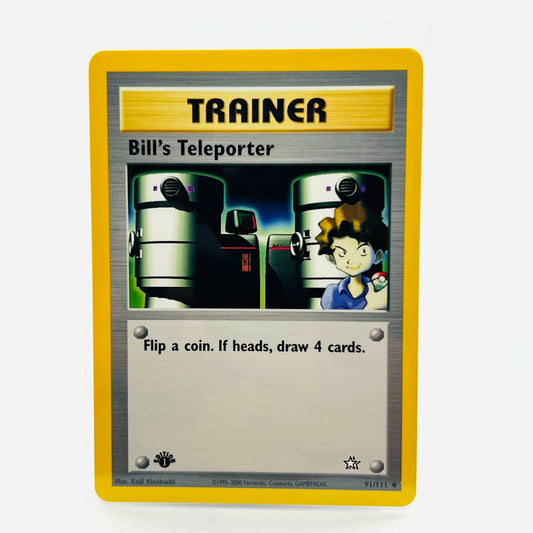 Pokémon Bill's Teleporter 1st Edition 82/111 Neo Genesis WOTC Trainer Card NM-MT