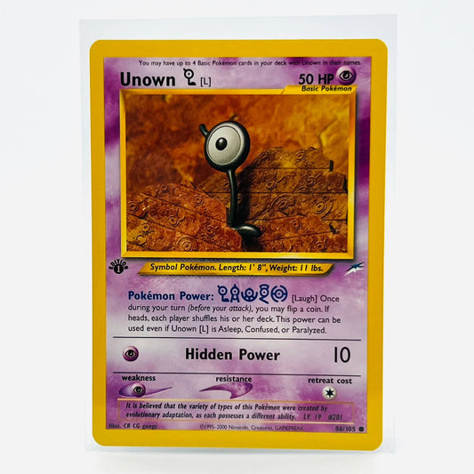 Pokémon Unown L 1st Edition 86/105 Neo Destiny Set WOTC TCG Pokemon Card NM-MT