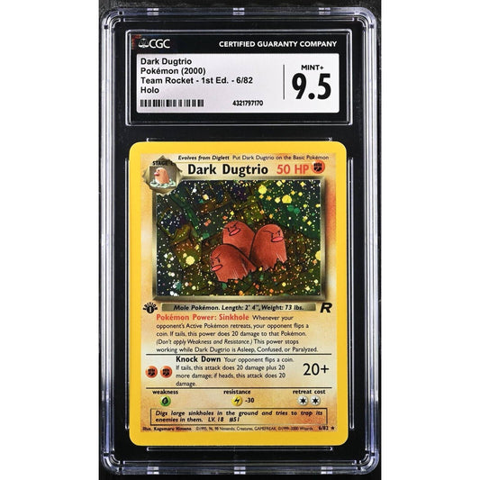 CGC 9.5 MINT+ Dark Dugtrio 1st Edition #6 Pokemon Team Rocket Holo (PSA/BGS)