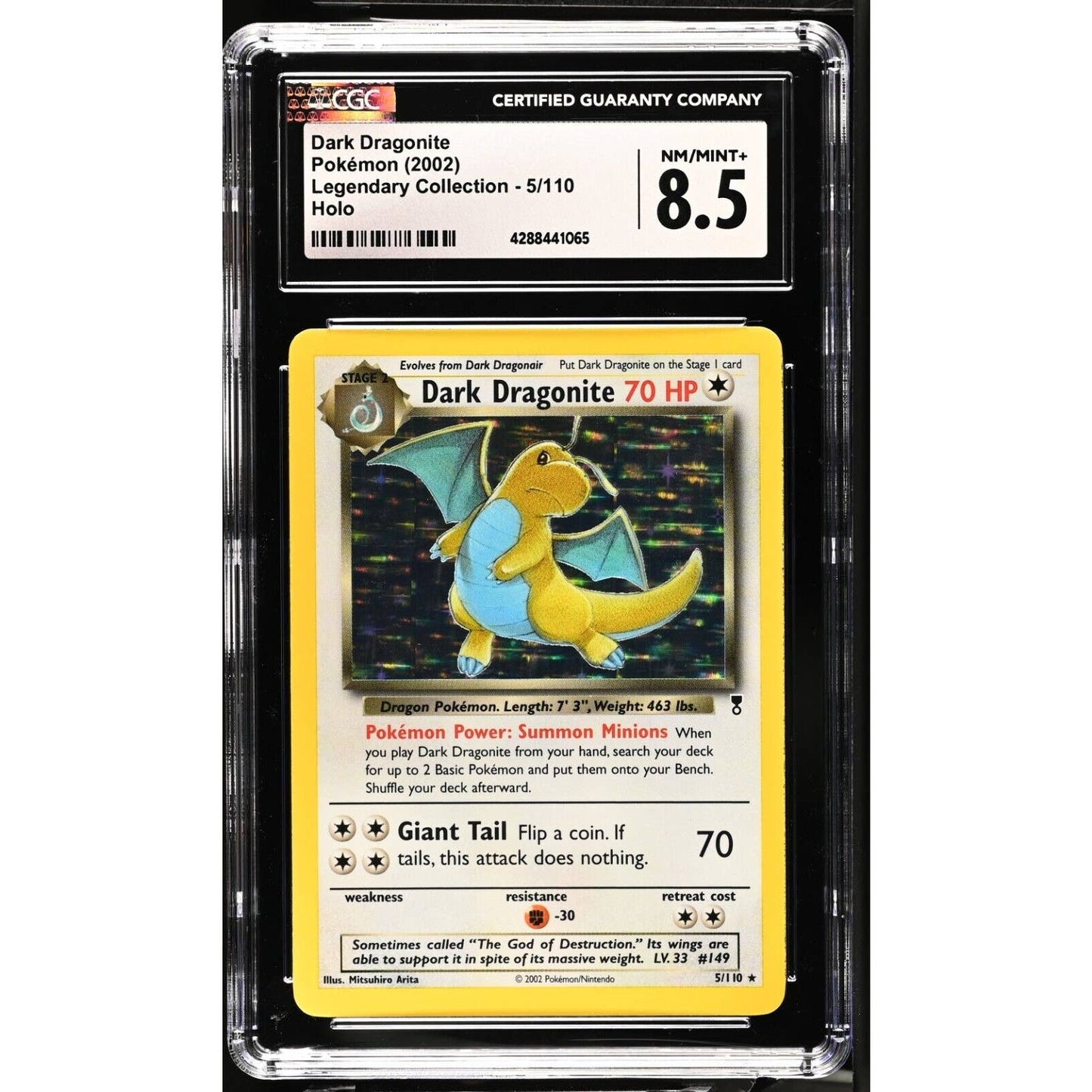 CGC 8.5 NM/MINT+ Dragonite 5/110 Pokémon Legendary Collection Holo (PSA/BGS)