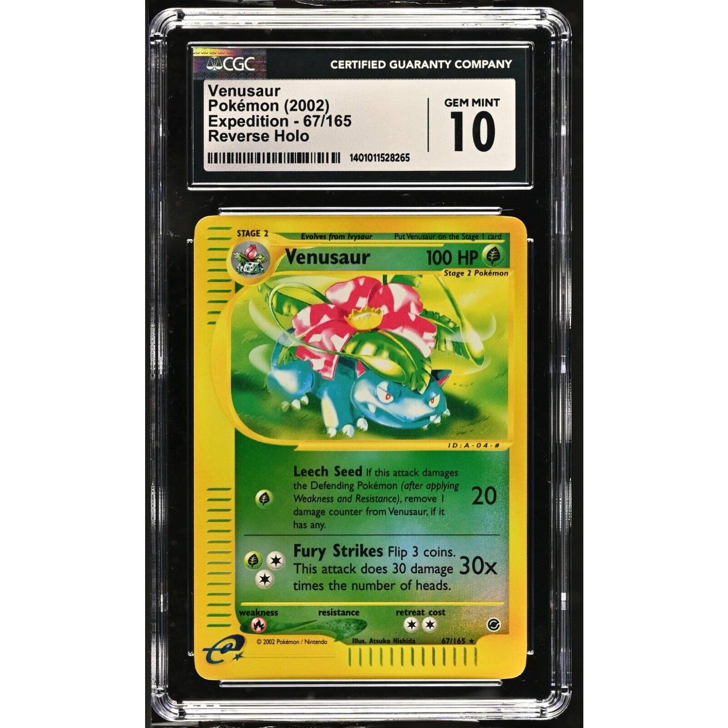 CGC 10 GEM MINT Venusaur 67/165 Pokémon Expedition 2002 Reverse Holo (PSA/BGS)