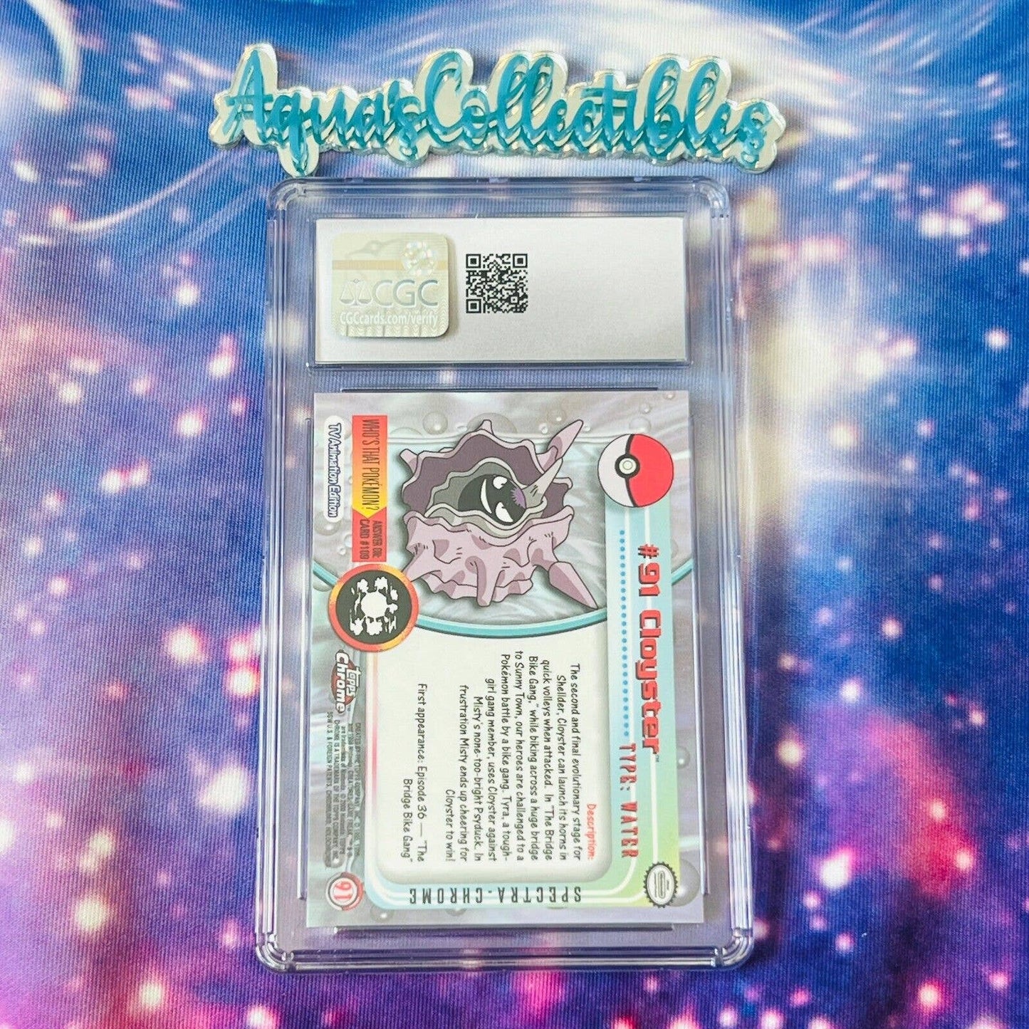 CGC 8.5 NM/MINT+ Cloyster Spectra #91 Pokemon 2000 Topps Chrome Rare (PSA/BGS)