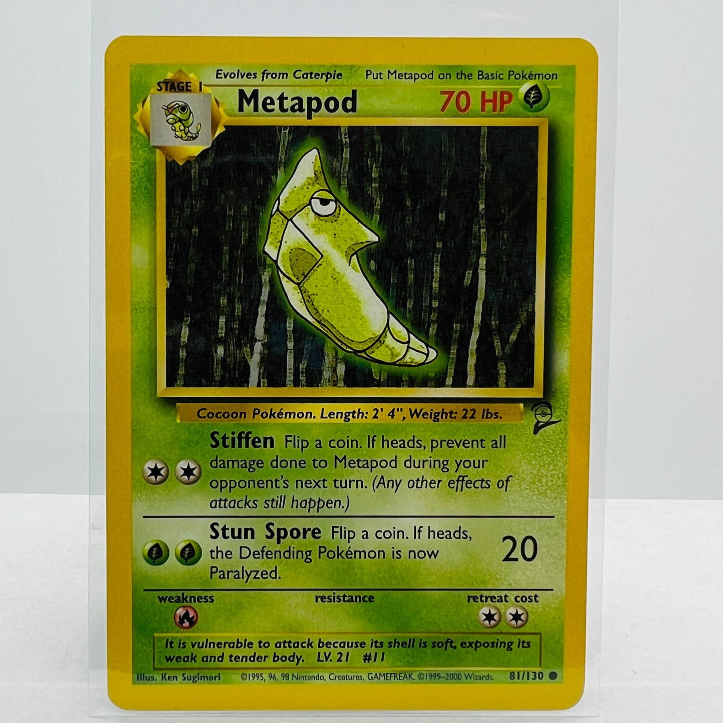 Pokémon Metapod 81/130 Base Set 2 Pokemon 2000 WOTC Common Card NM-MT