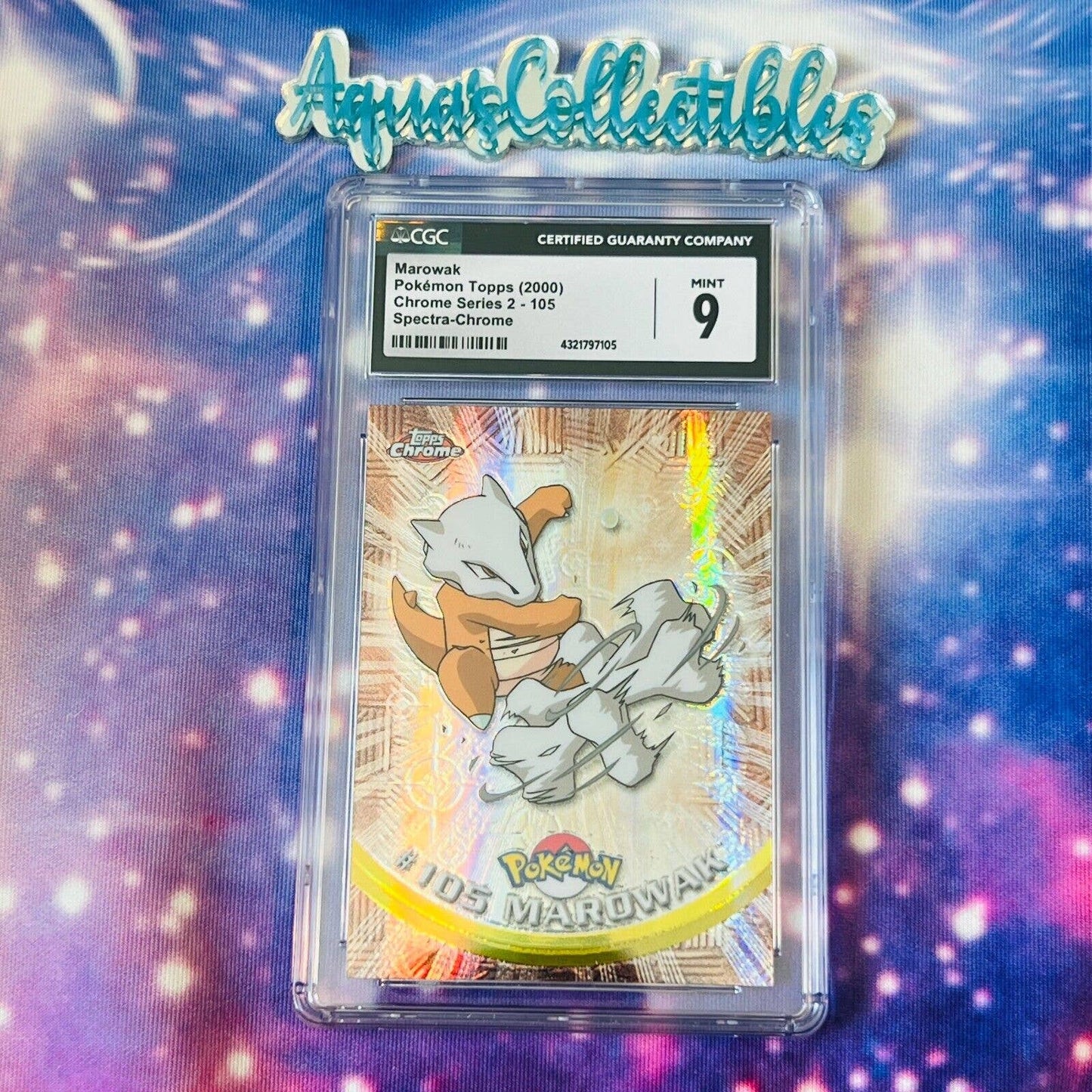 CGC 9 MINT Marowak Spectra #105 Pokemon 2000 Topps Chrome Rare (PSA/BGS)