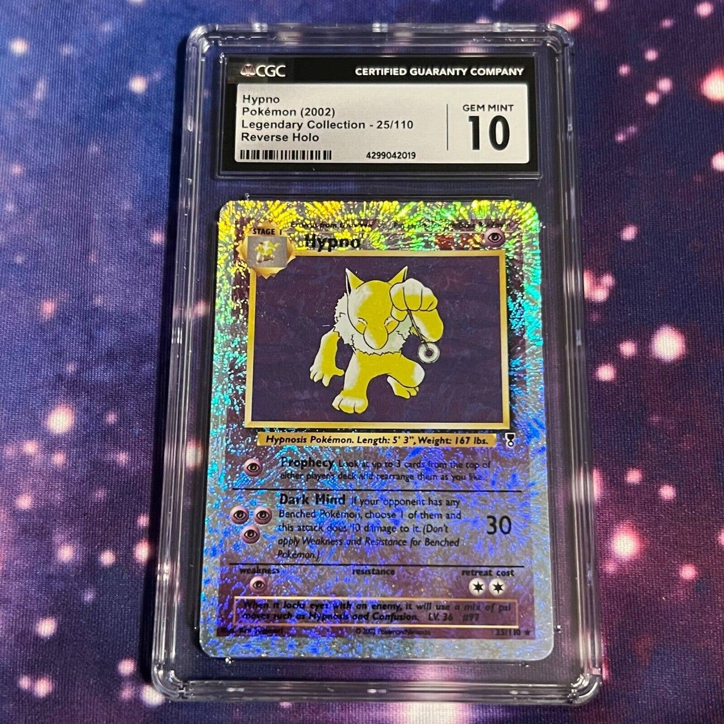 CGC 10 GEM MINT Hypno 25/110 Pokémon Legendary Collection Reverse (PSA/BGS)