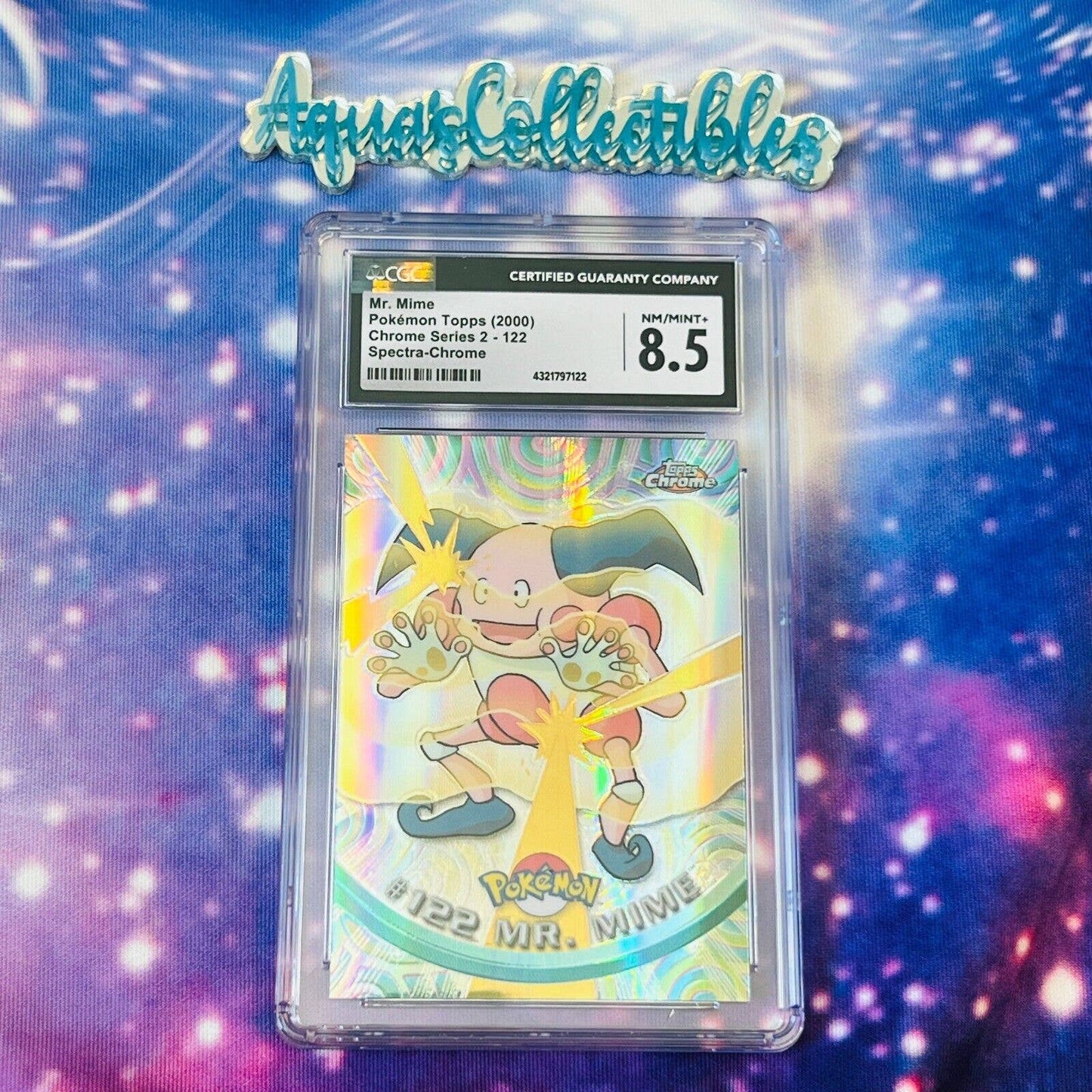 CGC 8.5 NM/MINT+ Mr. Mime Spectra #122 Pokemon 2000 Topps Chrome Rare (PSA/BGS)