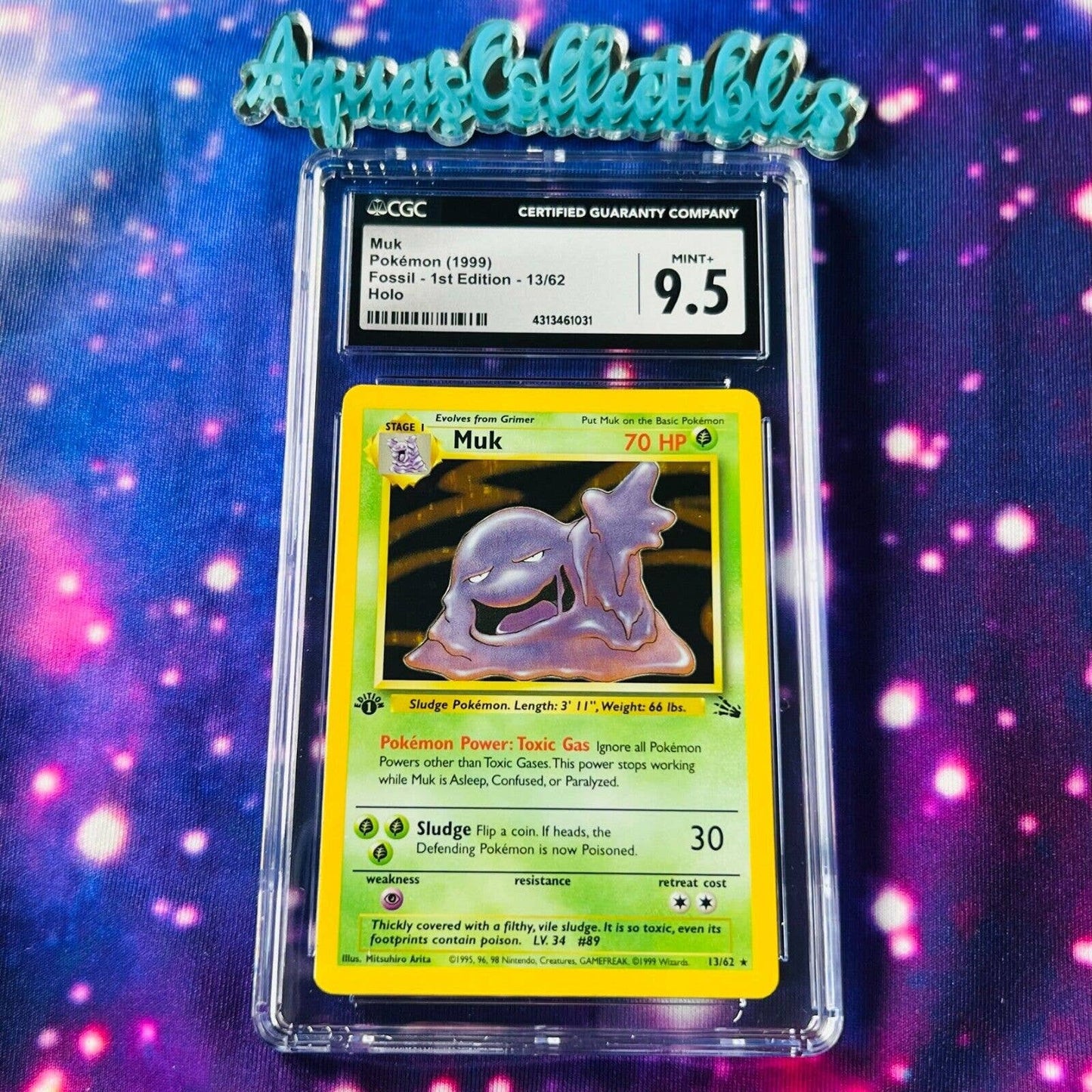 CGC 9.5 MINT+ Muk 1st Edition 13/62 Pokémon Fossil Holo Rare (PSA/BGS)