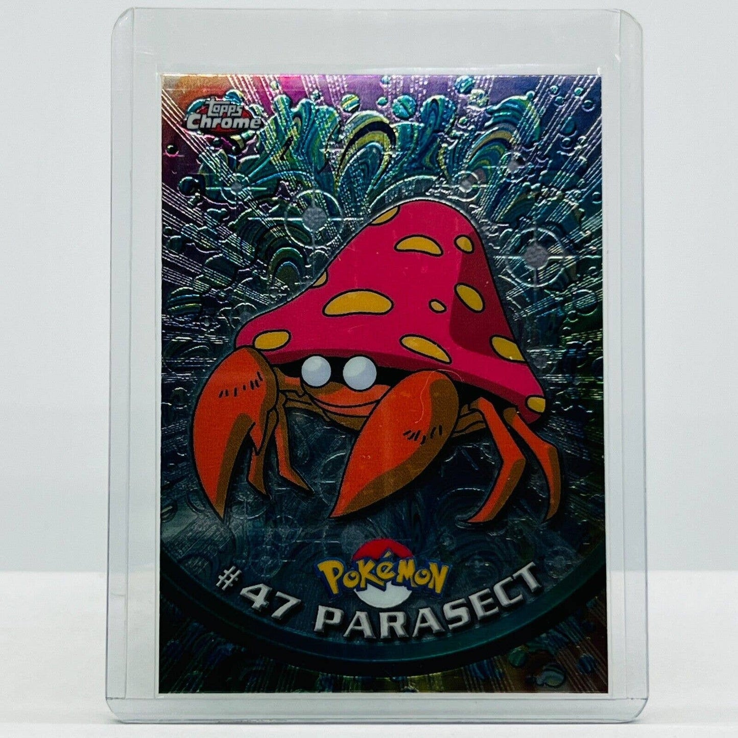 Pokémon Parasect #47 Pokemon 2000 Topps TV Animation Chrome Series 1 Holo Foil