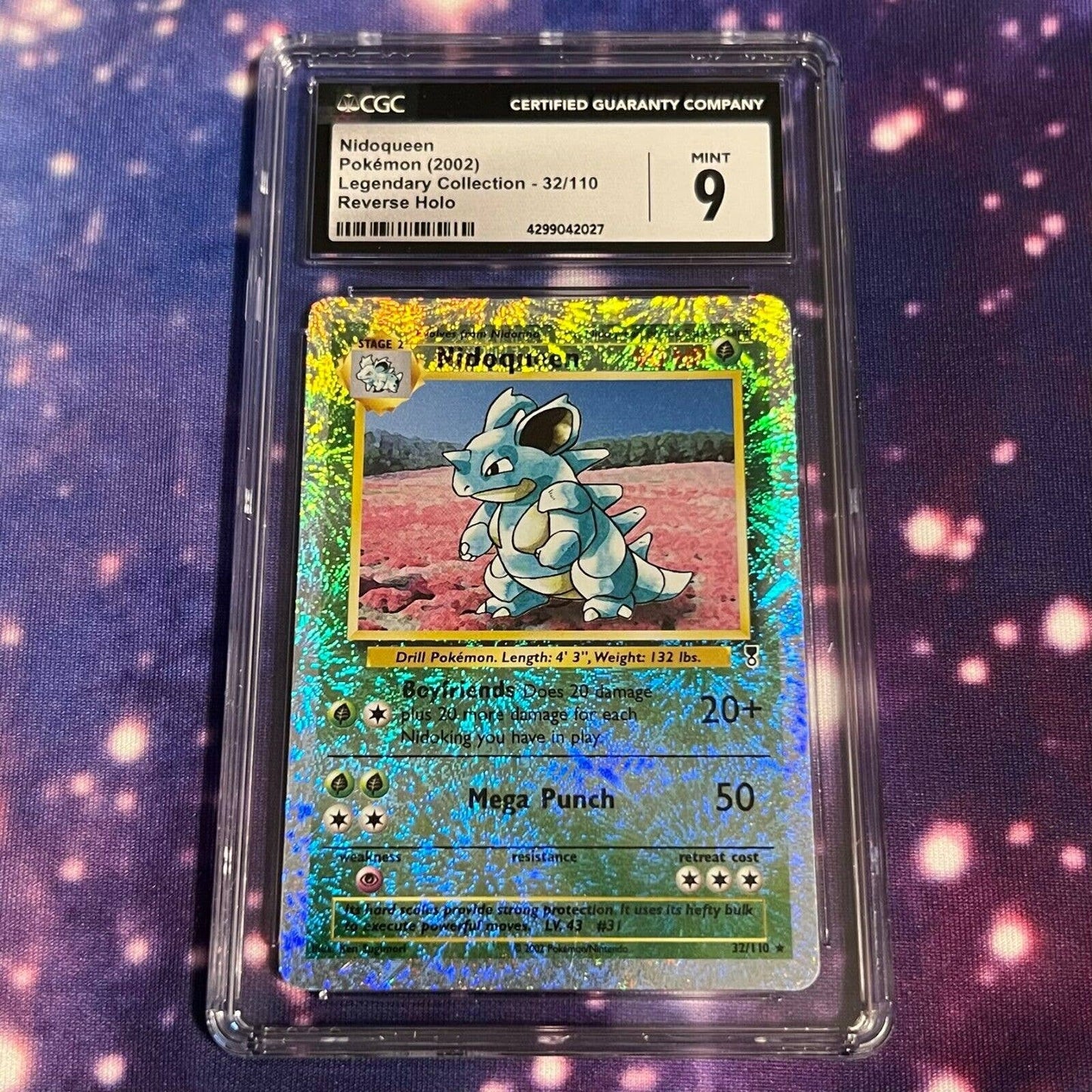 CGC 9 MINT Nidoqueen 32/110 Pokémon Legendary Collection Reverse Holo (PSA/BGS)