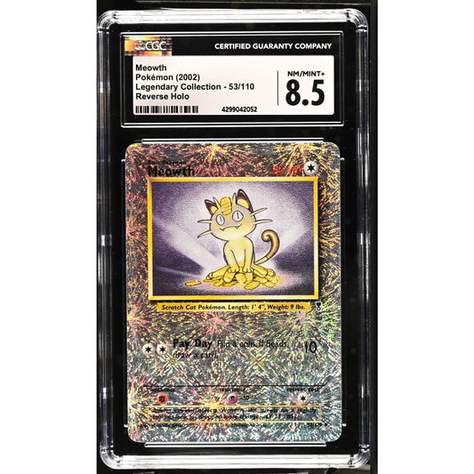 CGC 8.5 NM/MINT+ Meowth 53/110 Pokémon Legendary Reverse Holo (PSA/BGS)