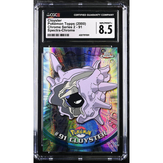 CGC 8.5 NM/MINT+ Cloyster Spectra #91 Pokemon 2000 Topps Chrome Rare (PSA/BGS)