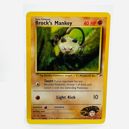 Pokémon Brock's Mankey 67/132 Gym Heroes Unlimited WOTC Common Card NM-MT