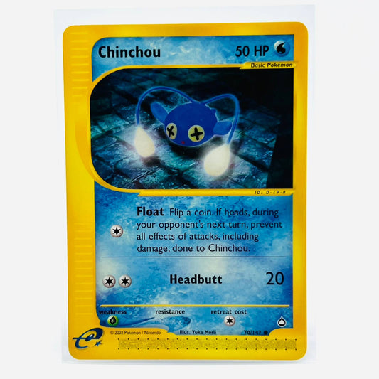 Pokémon Chinchou 70/147 Aquapolis E Reader WOTC TCG Pokemon Common Card NM-MT