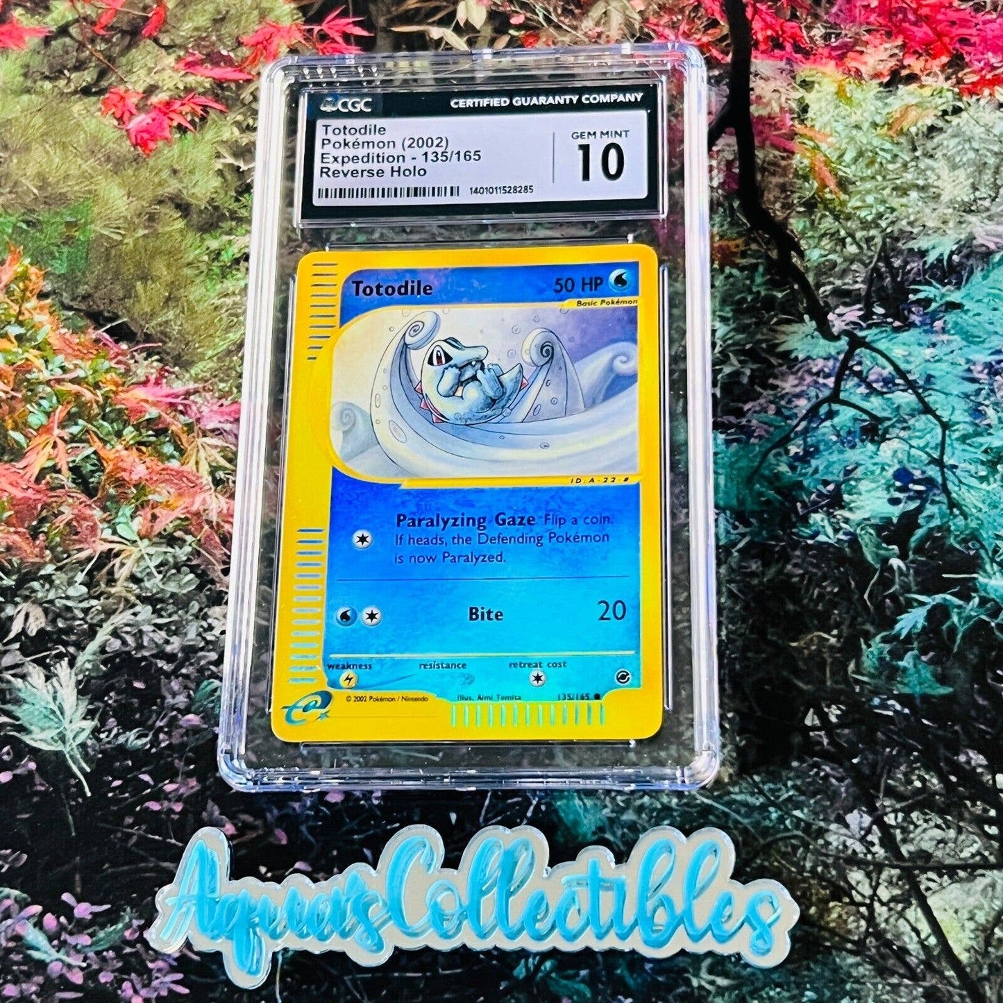 CGC 10 GEM MINT Totodile 135/165 Pokémon Expedition 2002 Reverse Holo (PSA/BGS)