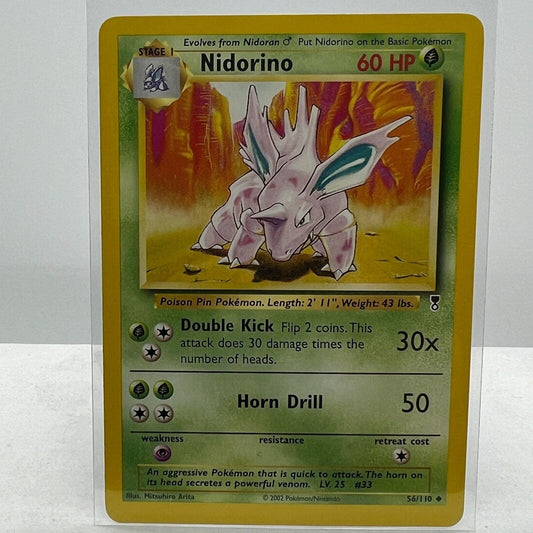 Pokémon Nidorino 56/110 Pokemon 2000 Legendary Collection TCG Uncommon Card NM-M