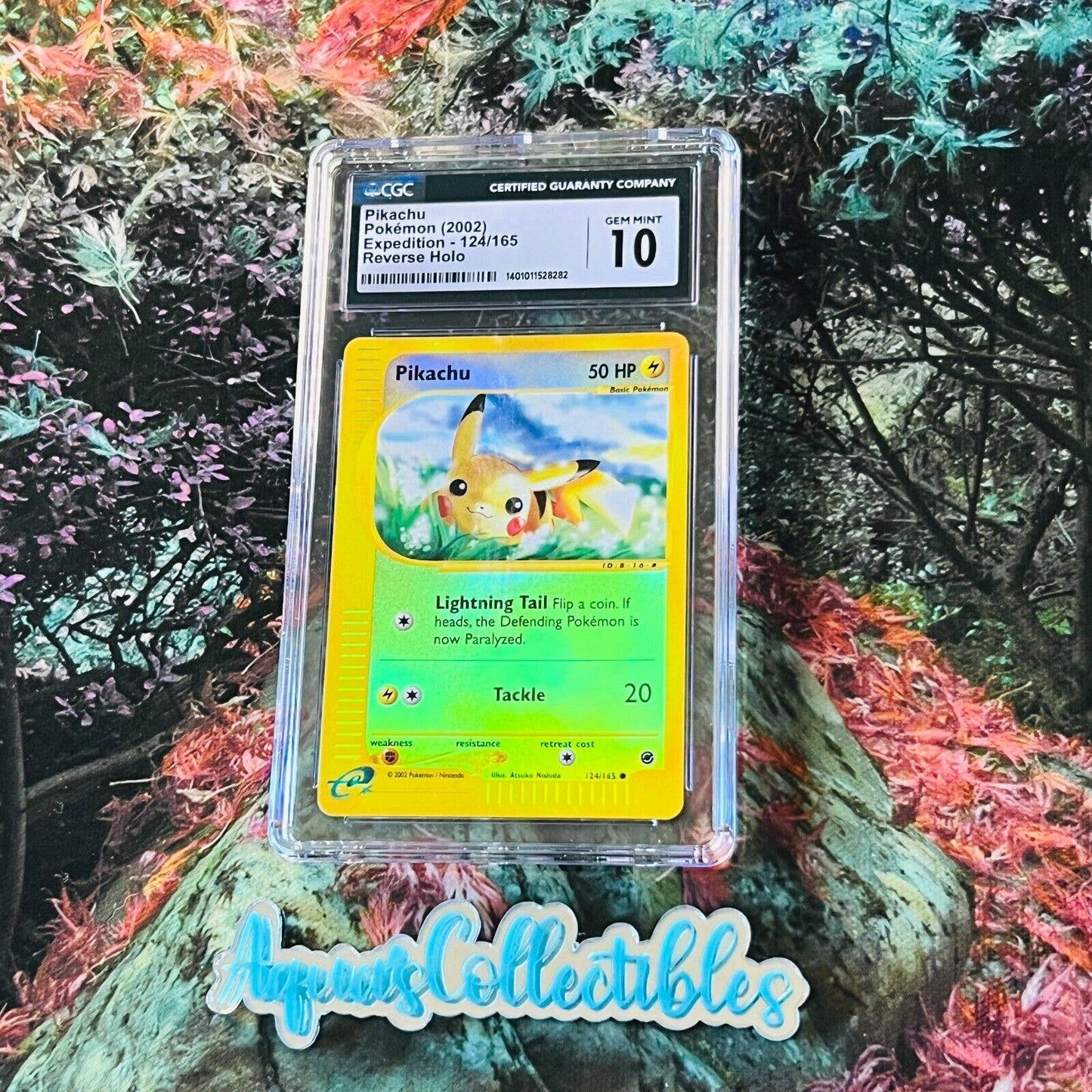 CGC 10 GEM MINT Pikachu 124/165 Pokémon Expedition 2002 Reverse Holo (PSA/BGS)