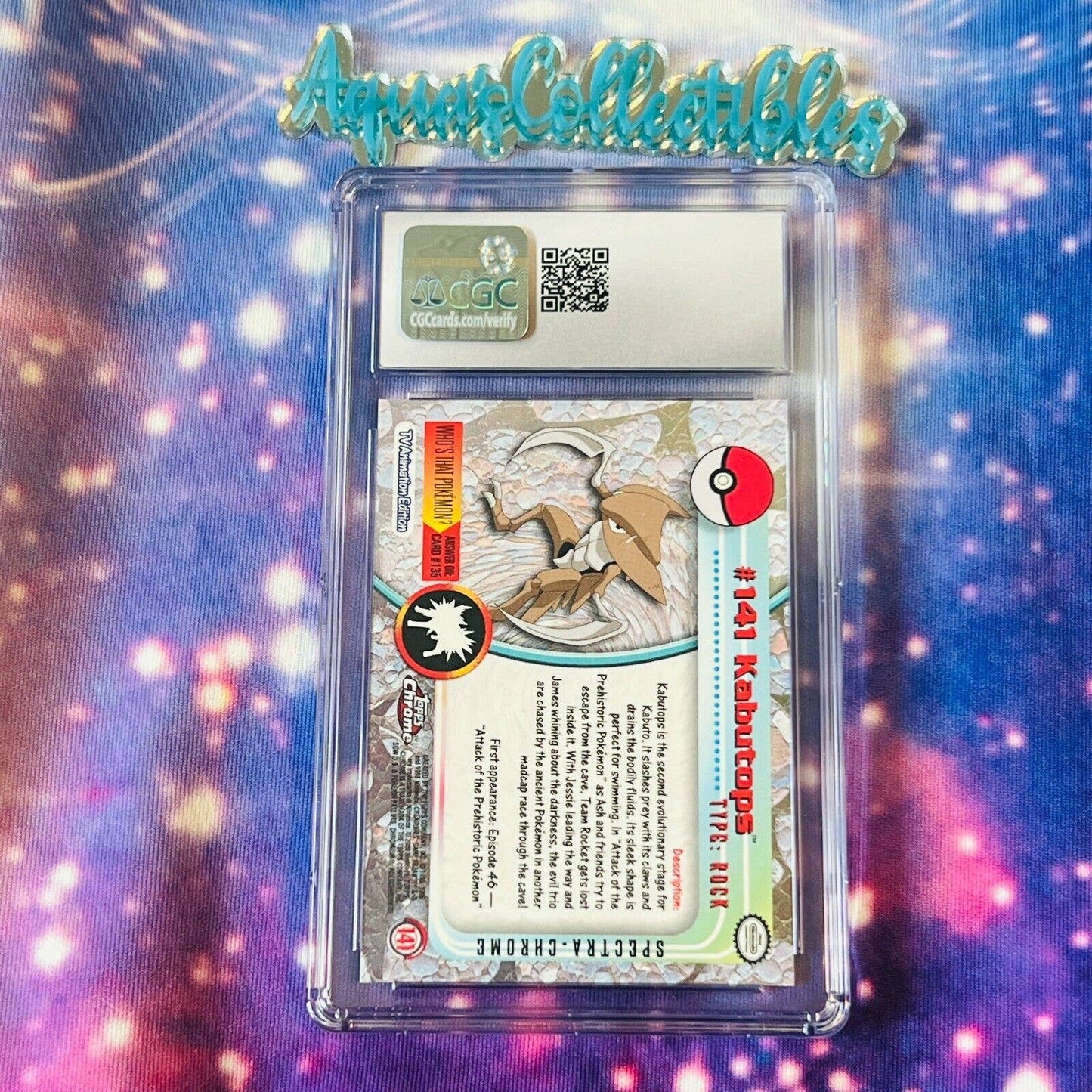 CGC 9.5 MINT+ Kabutops Spectra #141 Pokemon 2000 Topps Chrome Rare (PSA/BGS)