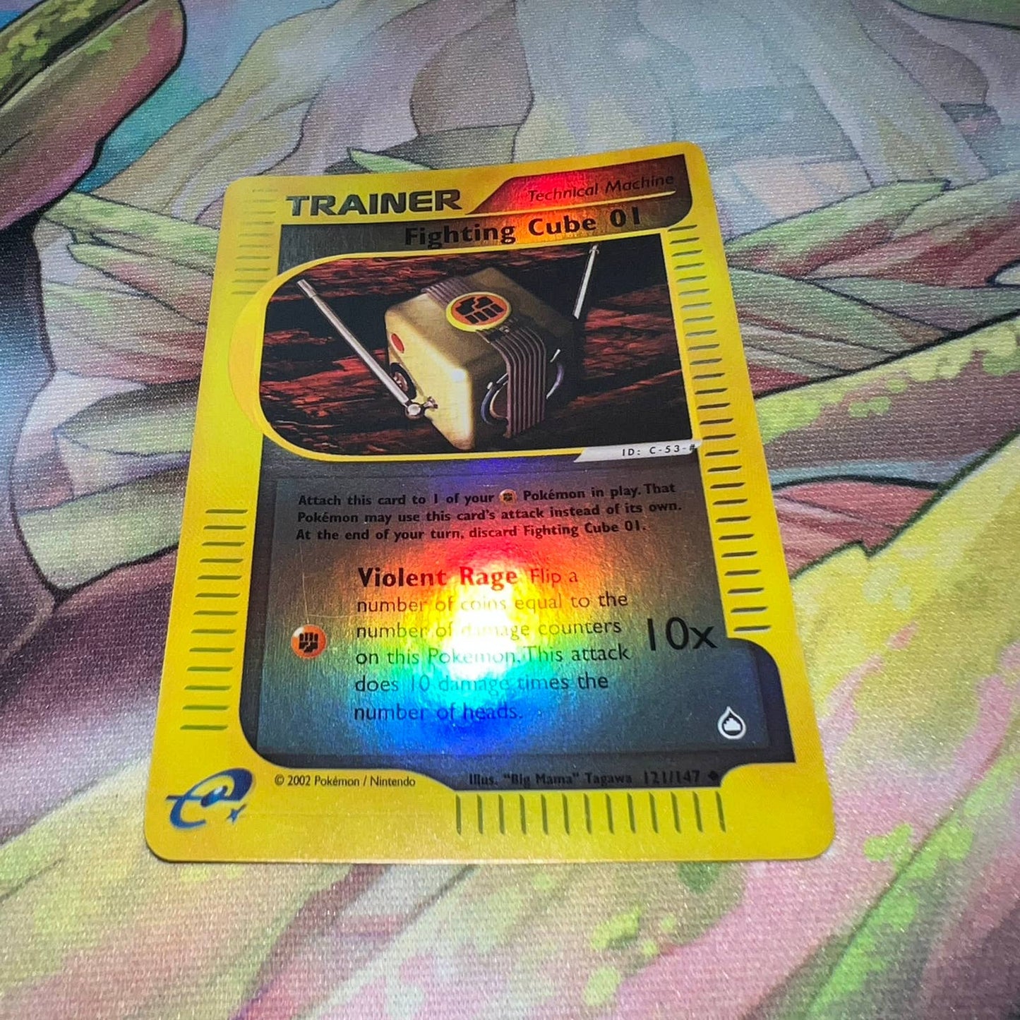 Pokémon Fighting Cube 01 Trainer 121/147 Aquapolis Reverse Holo Pokemon Card NM