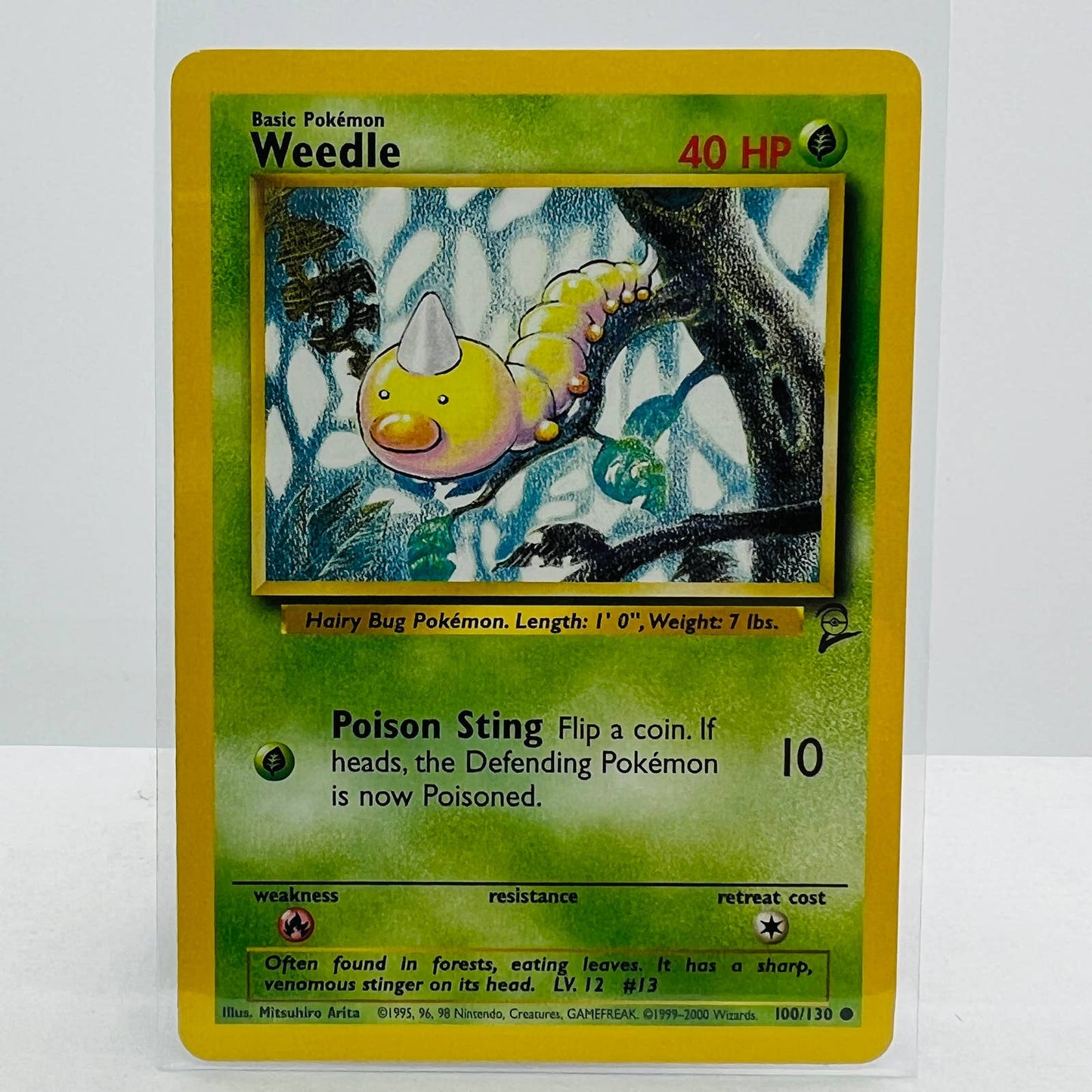 Pokémon Weedle 100/130 Base Set 2 Pokemon 2000 WOTC Common Card NM-MT