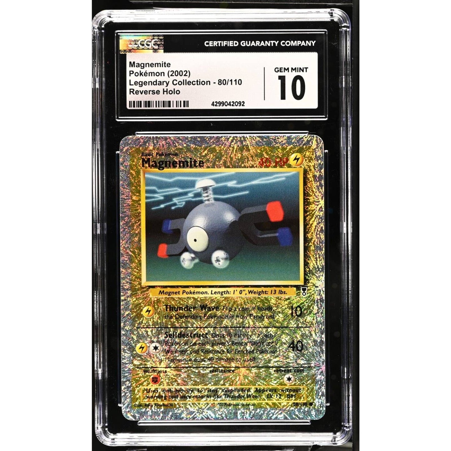 CGC 10 GEM MINT Magnemite 80/110 Pokémon Legendary Collection Reverse (PSA/BGS)