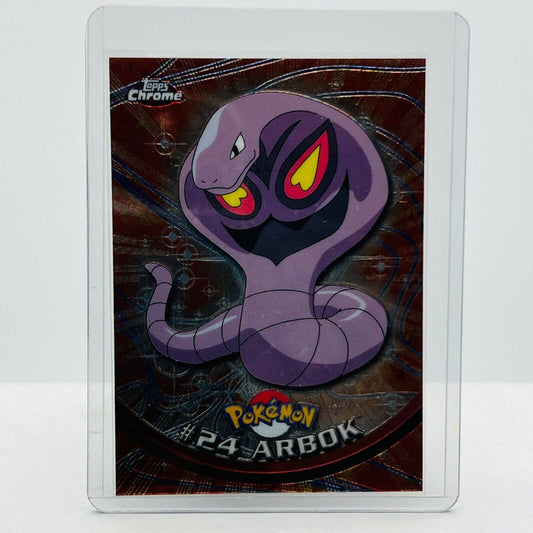 Pokémon Arbok #24 Pokemon 2000 Topps TV Animation Chrome Series 1 Holo Foil