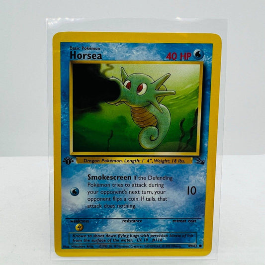 Pokémon Horsea 1st Edition 49/62 Fossil WOTC 1999 Pokemon Common Card NM-MT