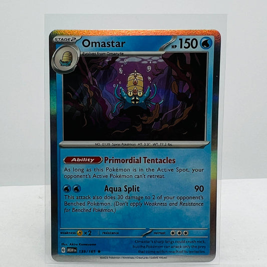 Pokémon Omastar 139/165 Scarlet & Violet Pokemon 151 TCG Holo Rare Card NM-MT