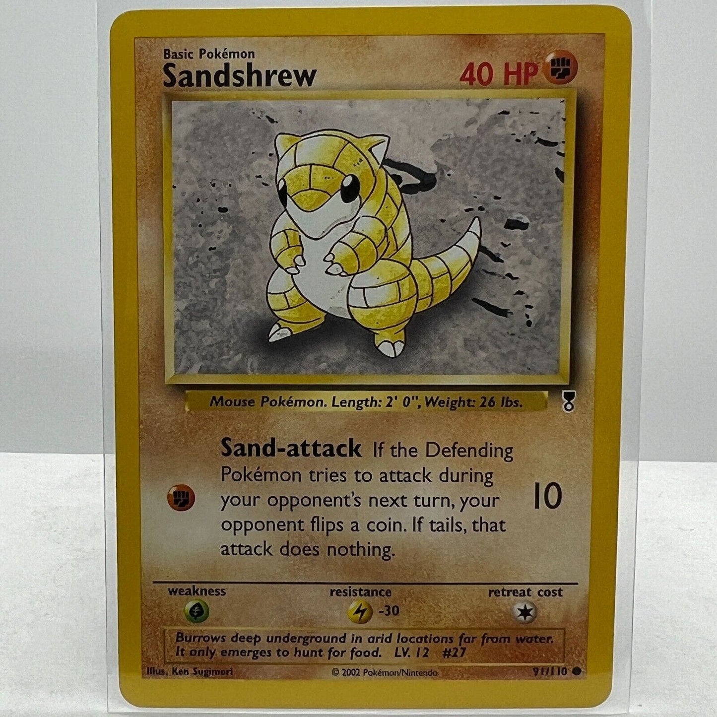 Pokémon Sandshrew 91/110 Pokemon 2000 Legendary Collection TCG Common Card NM-MT