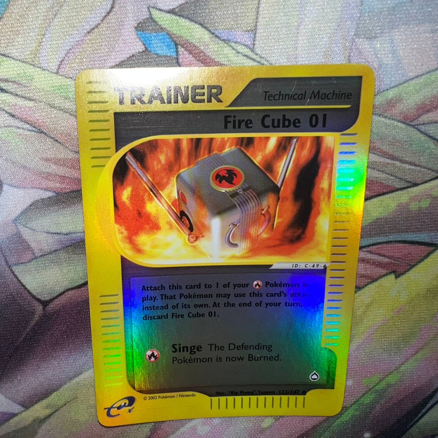 Pokémon Fire Cube 01 Trainer 122/147 Aquapolis Reverse Holo TCG Pokemon Card NM