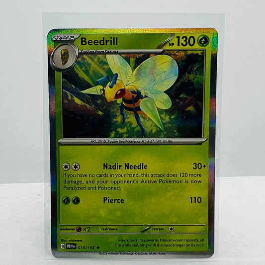 Pokémon Beedrill 015/165 Scarlet & Violet Pokemon 151 TCG Holo Rare Card NM-MT