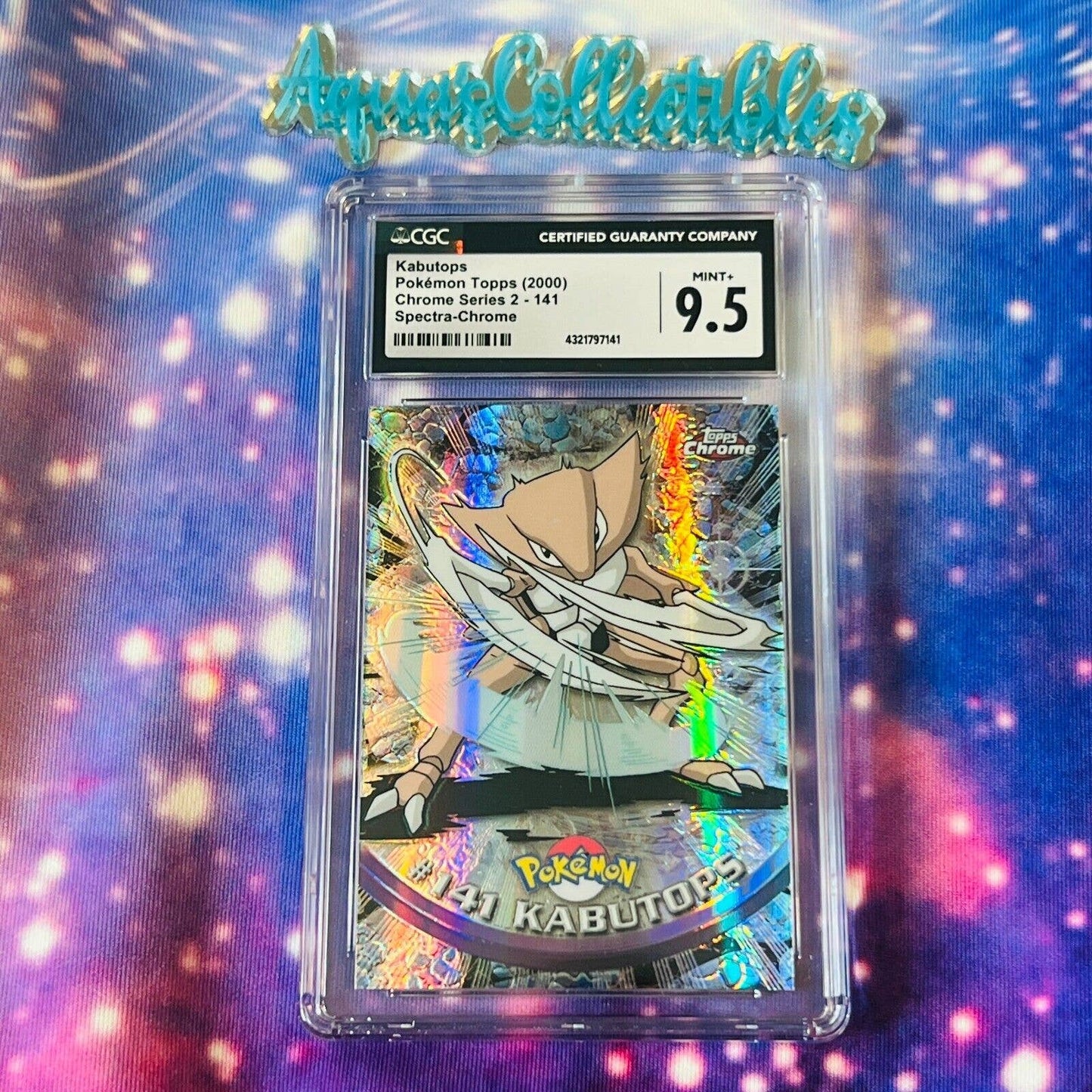 CGC 9.5 MINT+ Kabutops Spectra #141 Pokemon 2000 Topps Chrome Rare (PSA/BGS)