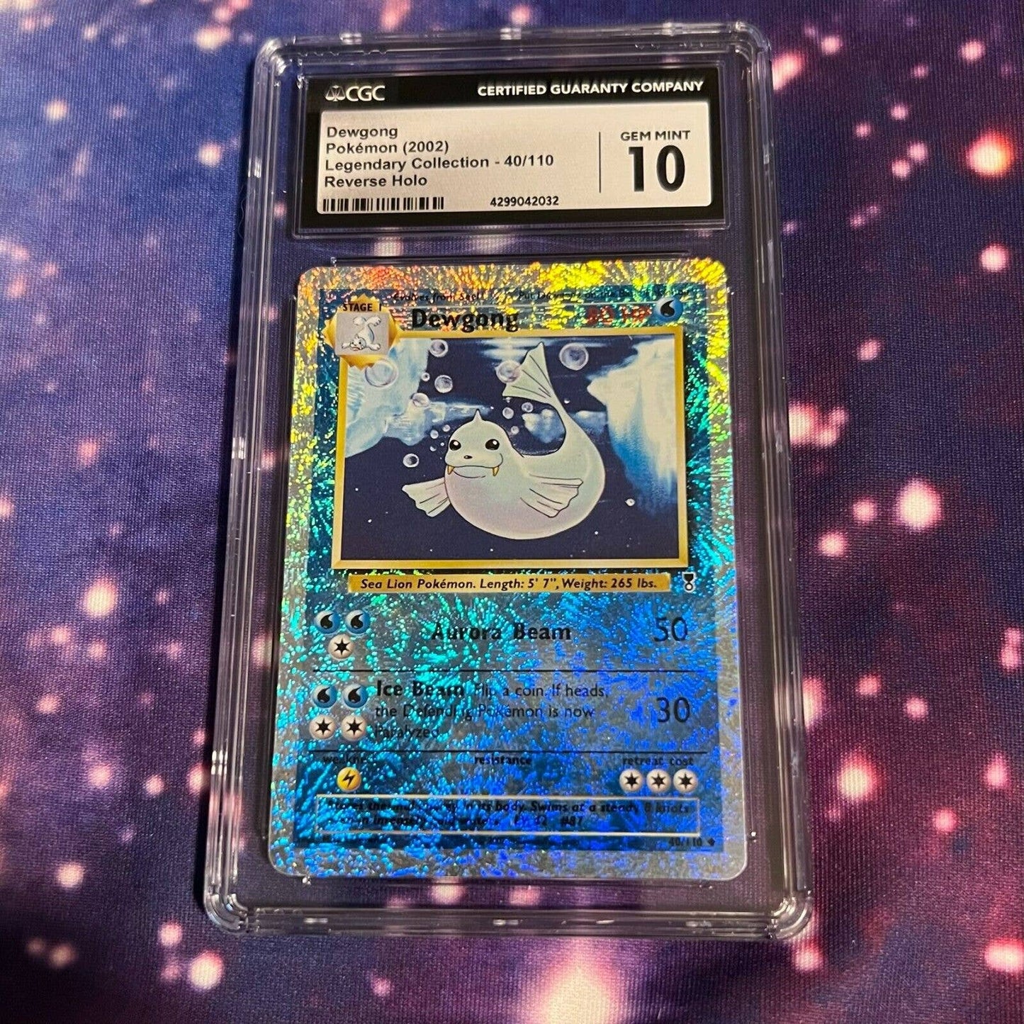 CGC 10 GEM MINT Dewgong 40/110 Pokémon Legendary Collection Reverse (PSA/BGS)