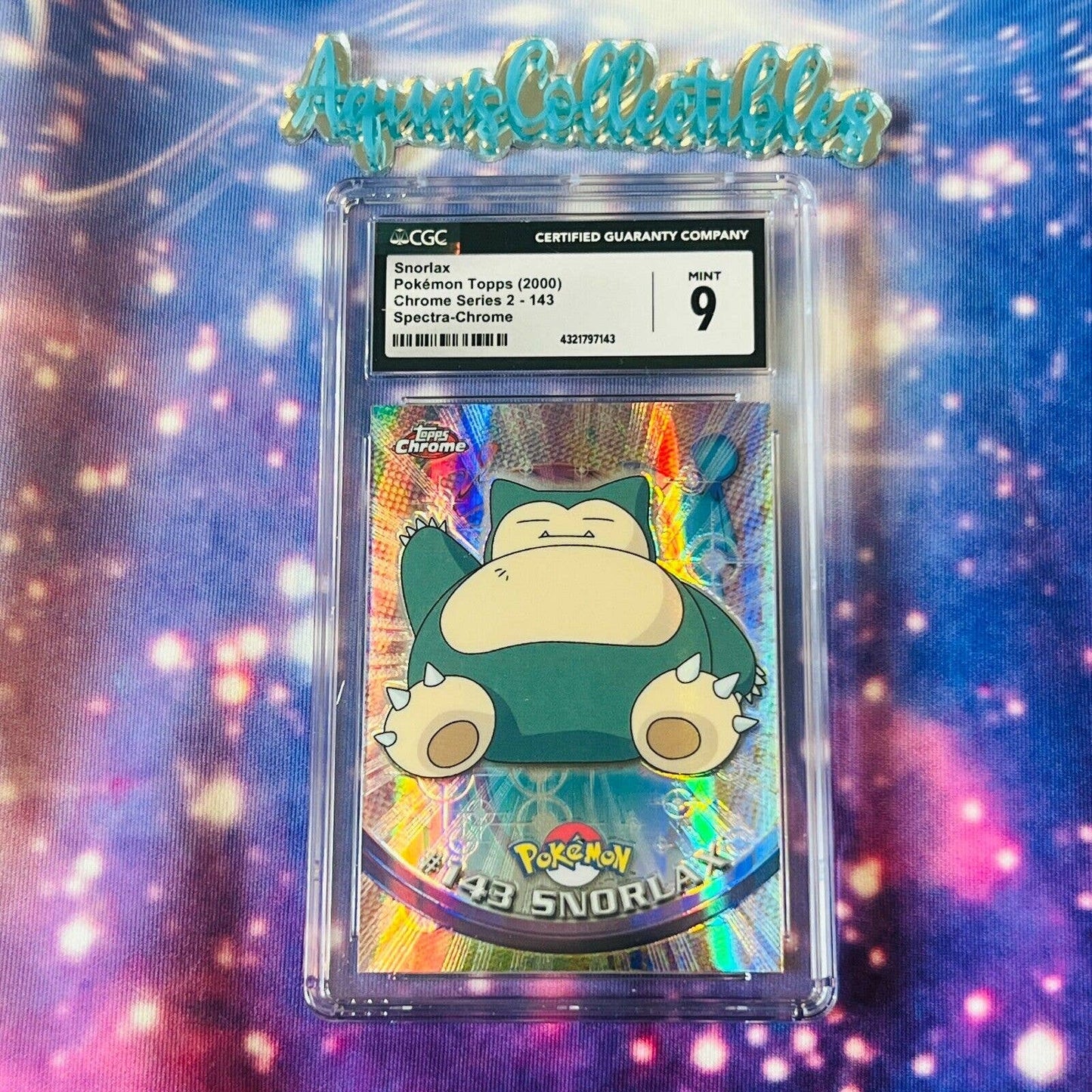 CGC 9 MINT Snorlax Spectra #143 Pokemon 2000 Topps Chrome Holo Rare (PSA/BGS)