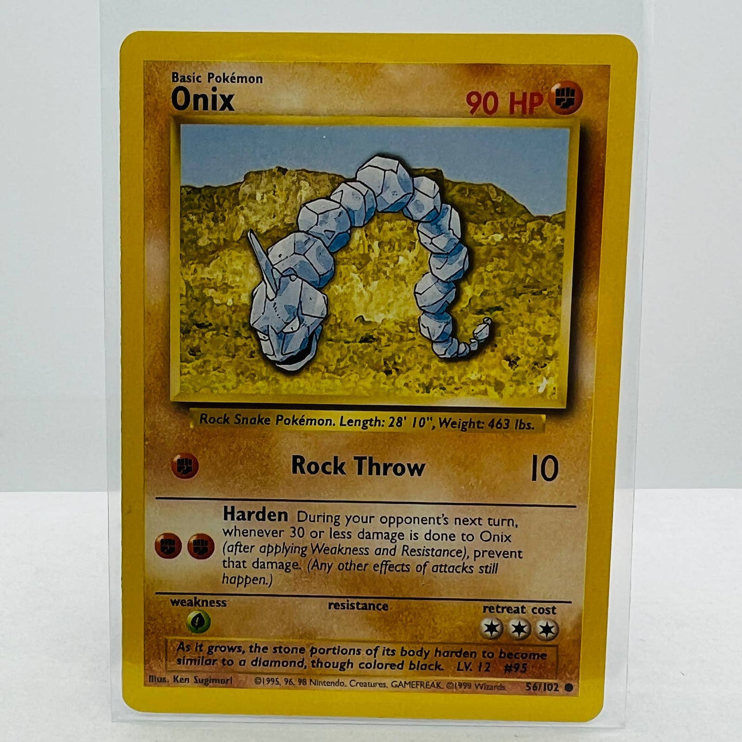 Pokémon Onix 56/102 Base Set Unlimited Pokemon 1999 WOTC Common Card NM