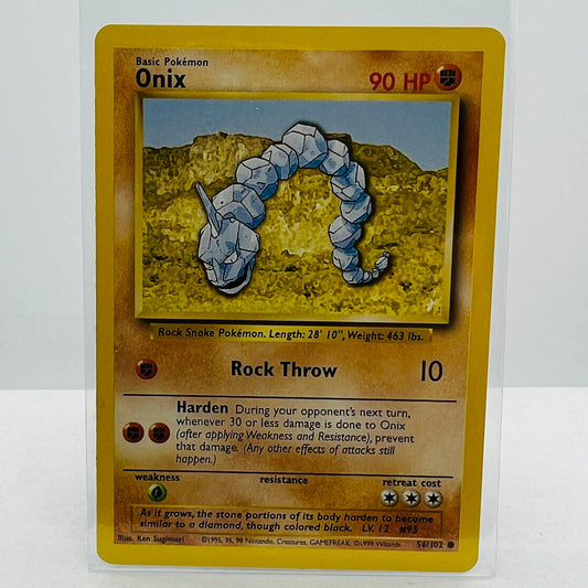 Pokémon Onix 56/102 Base Set Unlimited Pokemon 1999 WOTC Common Card NM