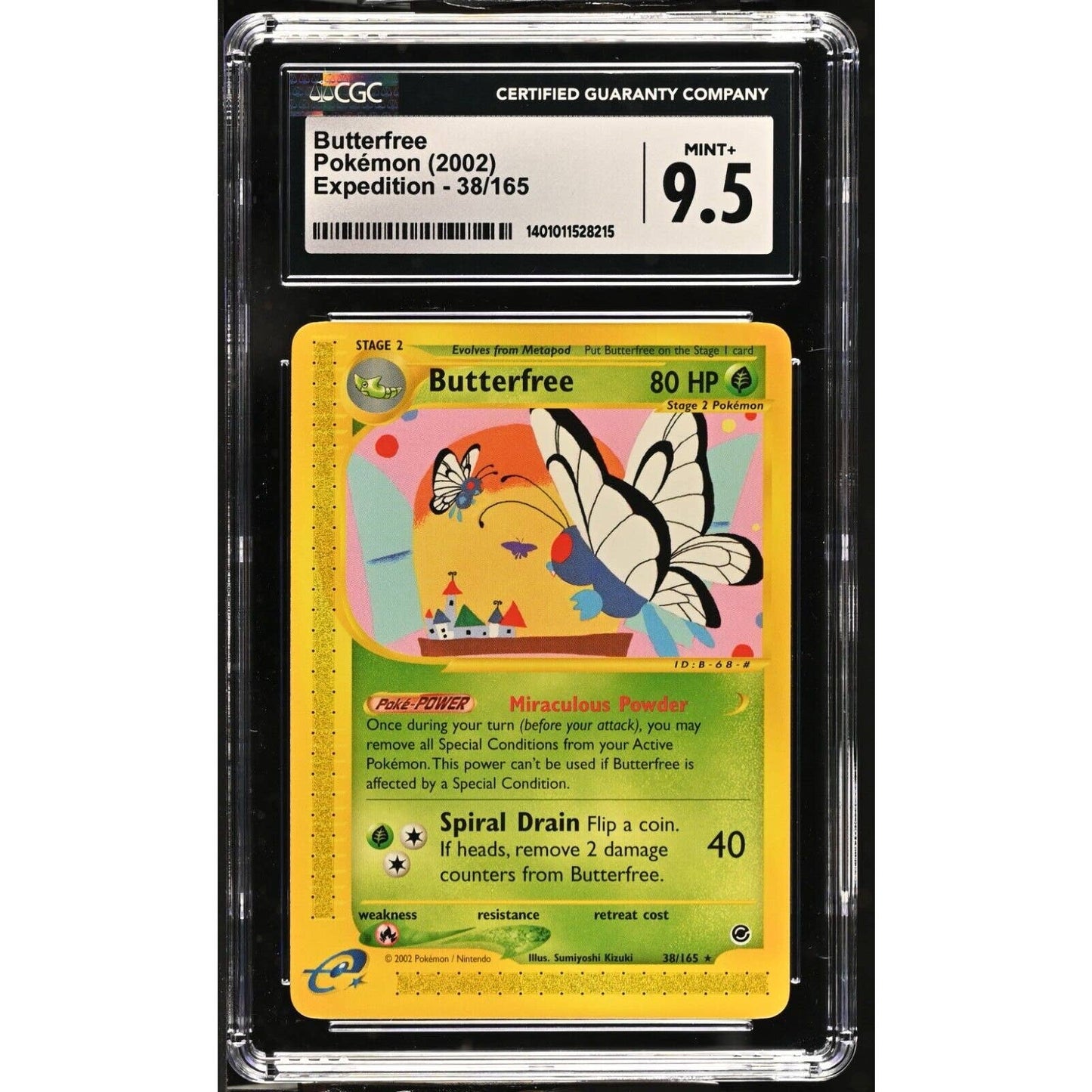 CGC 9.5 MINT+ Butterfree 38/165 Pokémon Expedition 2002 Non Holo (PSA/BGS)